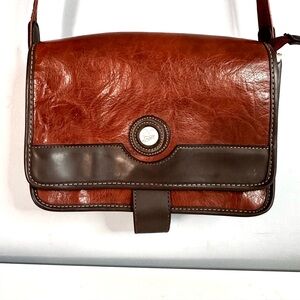 MOUFLON Crossbody Bag, Purse, Brown, Several Compartments, EUC